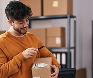 A man with package