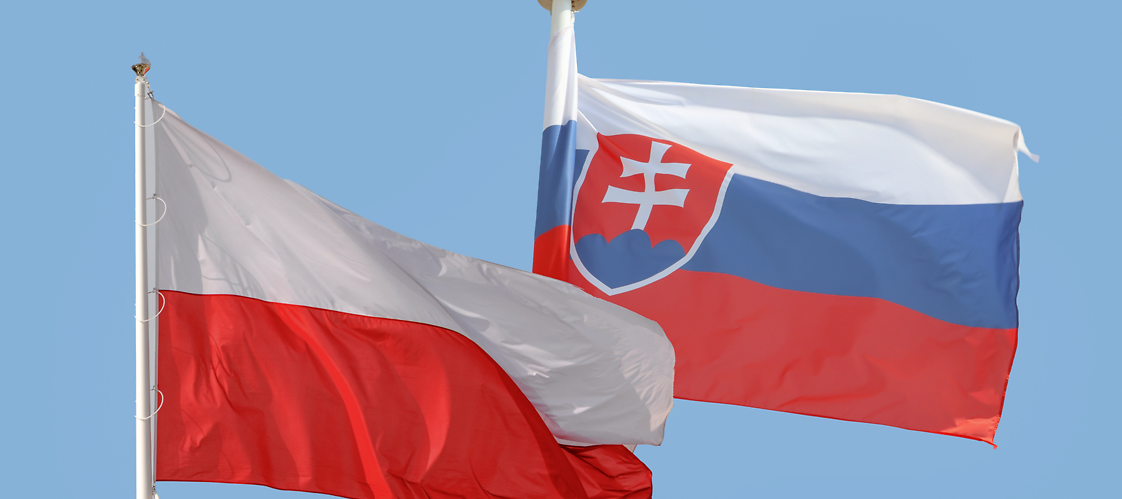 Flaga polska i słowacka