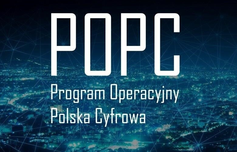 Grafika komputerowa z napisem POPC Program Operacyjny Polska Cyfrowa